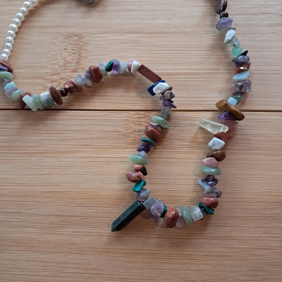 Multicolor Gemstone and Pearl Necklace - Picture 5 of 8